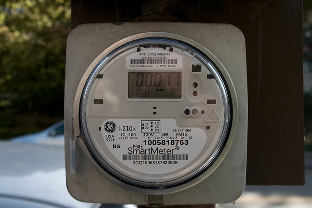 Image of a water meter, and example of water technology innovation
