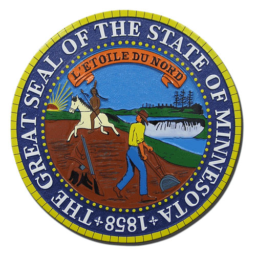 image of the state seal of Minnesota where the governor recently unveiled a $1.4B proposal to address Minnesota infrastructure