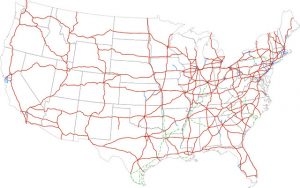 Map of U.S. Interstate system by Michael Hicks licensed under CC BY 2.0.